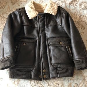 Adorable faux leather bomber jacket